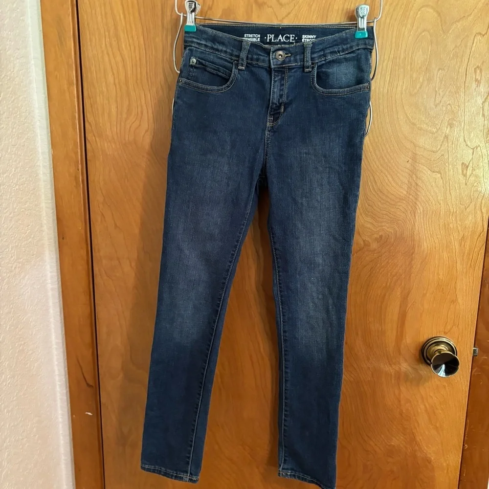 Place Girls‎ Jeans Size 10. Medium wash, skinny stretch extenders.